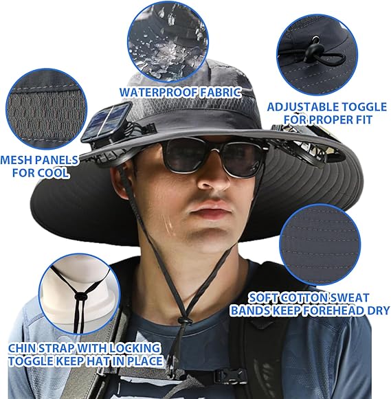 🔥Father's Day Choice⚡2026 New Ultralight Solar Fan Sun Hat🎁Lighter Than a Baseball!⚾(Only 11oz)