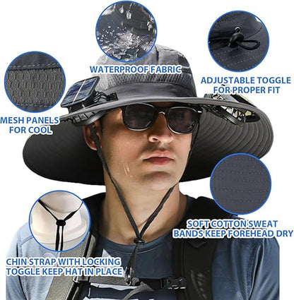 🔥Father's Day Choice⚡2026 New Ultralight Solar Fan Sun Hat🎁Lighter Than a Baseball!⚾(Only 11oz)