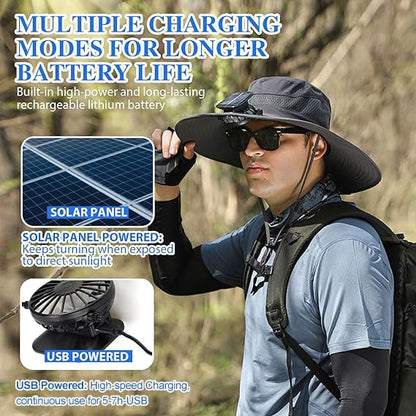 🔥Father's Day Choice⚡2026 New Ultralight Solar Fan Sun Hat🎁Lighter Than a Baseball!⚾(Only 11oz)