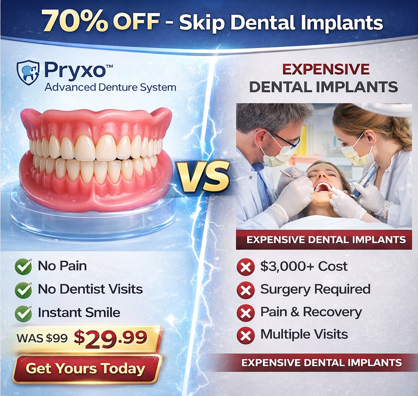 70% off! ⏰Pryxo™ Complete Dentures -- T