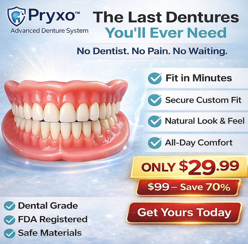 70% off! ⏰Pryxo™ Complete Dentures -- T