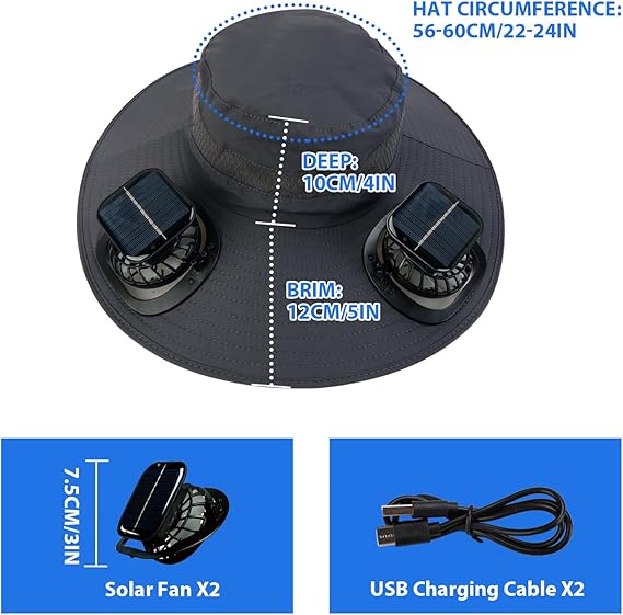 🔥Father's Day Choice⚡2026 New Ultralight Solar Fan Sun Hat🎁Lighter Than a Baseball!⚾(Only 11oz)
